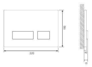 Клавиша смыва Cersanit Movi P-BU-MOV/Blg/Gl стекло чёрный глянец